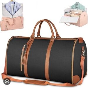 Lucshy travel bag.  Black and brown